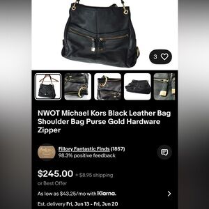 Michael Kors Black Leather Shoulder Bag vintage